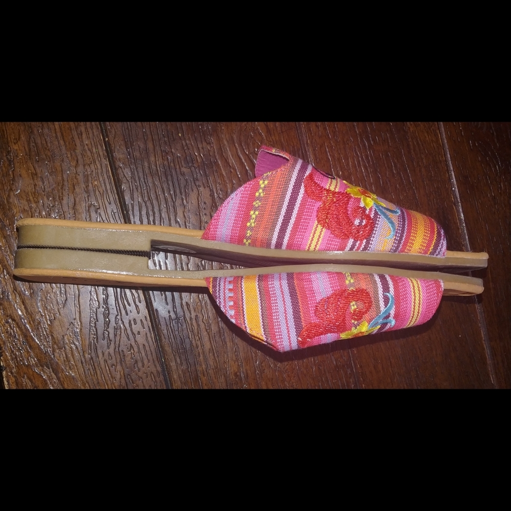 Serape floral embroidery slide sandals A&P denim - Picture 5 of 8